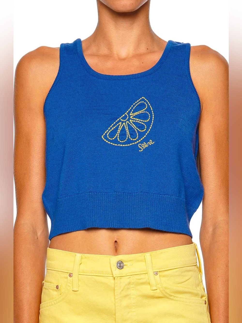 Mother Relaxed Open Table Knit Tank Sz S